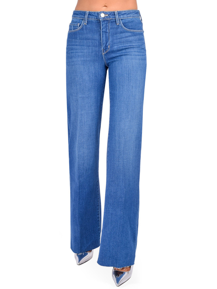 L'Agence Scottie Wide-Leg Jean in Apollo Blue Front View 
