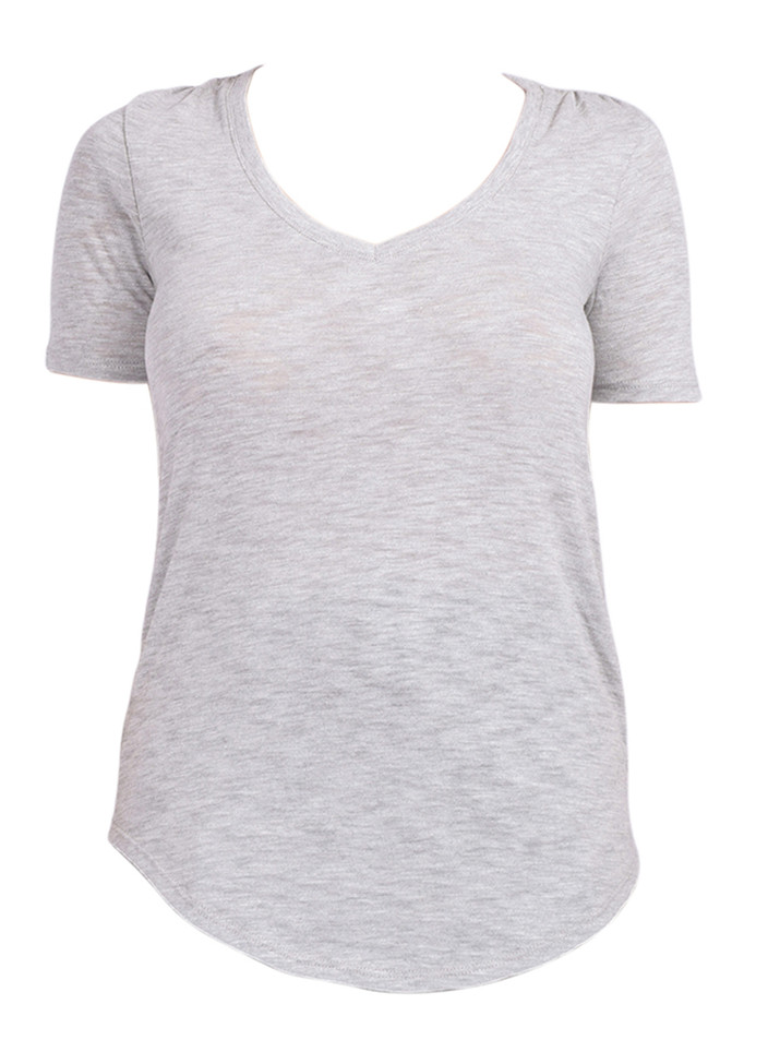 ATM Slub Jersey V-Neck Tee in Heather Grey Product Shot 