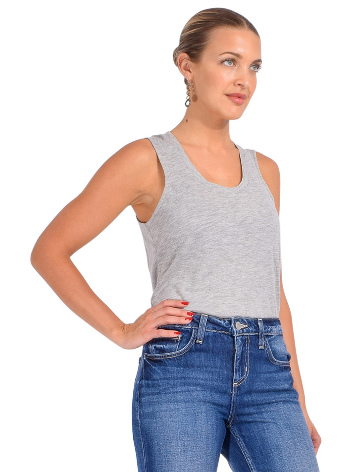 American Vintage Jacksonville Tank Top in Heather Grey Side View 