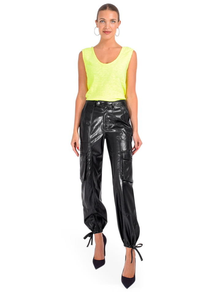 American Vintage Sonoma Tank Top in Neon Yellow Full Outfit 