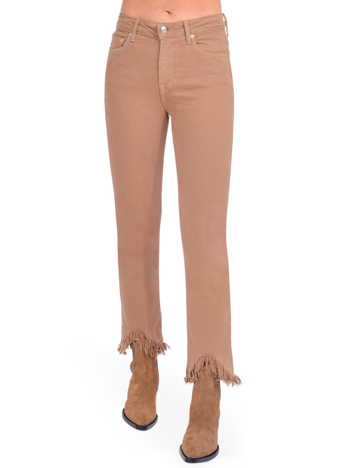 SIMKHAI River Denim in Camel Front View 
