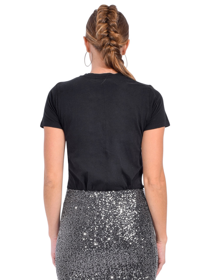 American Vintage Gamipy Short-Sleeved T-Shirt in Noir Back View 