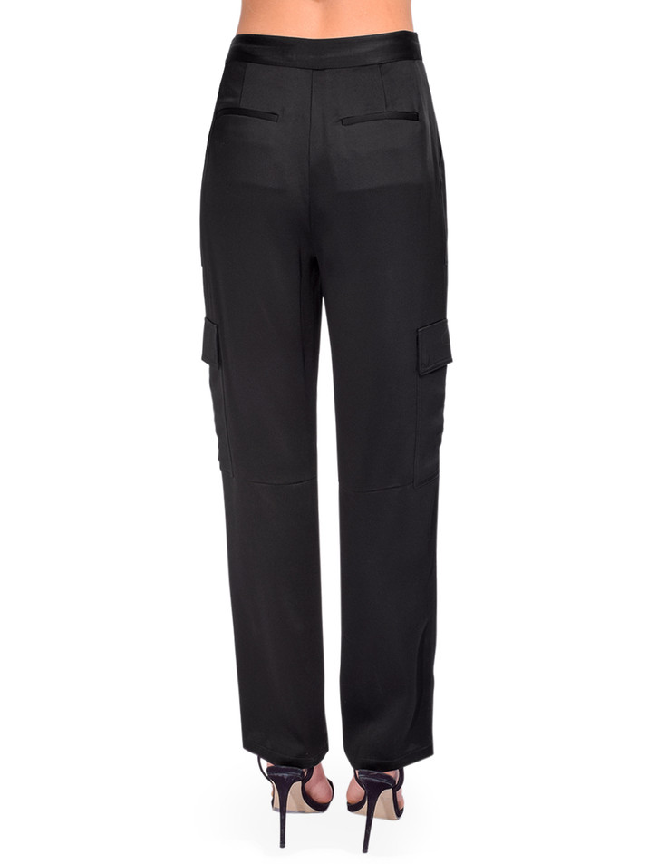 SIMKHAI Carolina Utility Pant in Black Back View 
