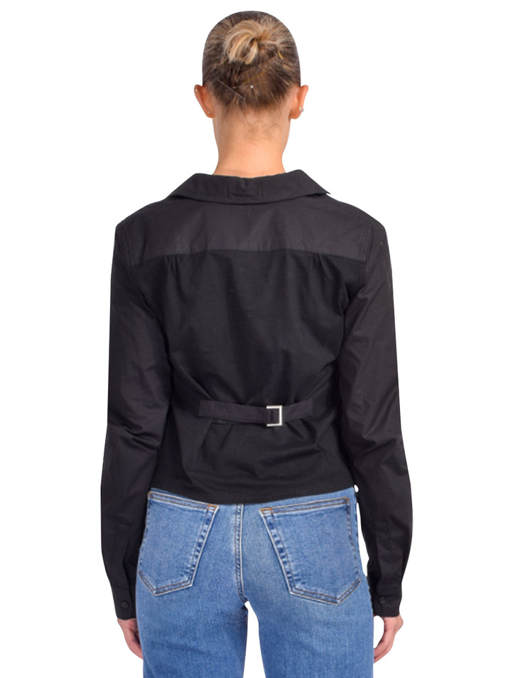 Mes Demoiselles Argentine Button Down Shirt in Black Back View 