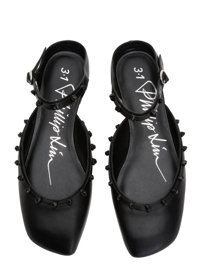 3.1 Phillip Lim ID Mary Jane Flat with Leather Craft in Black Top View 