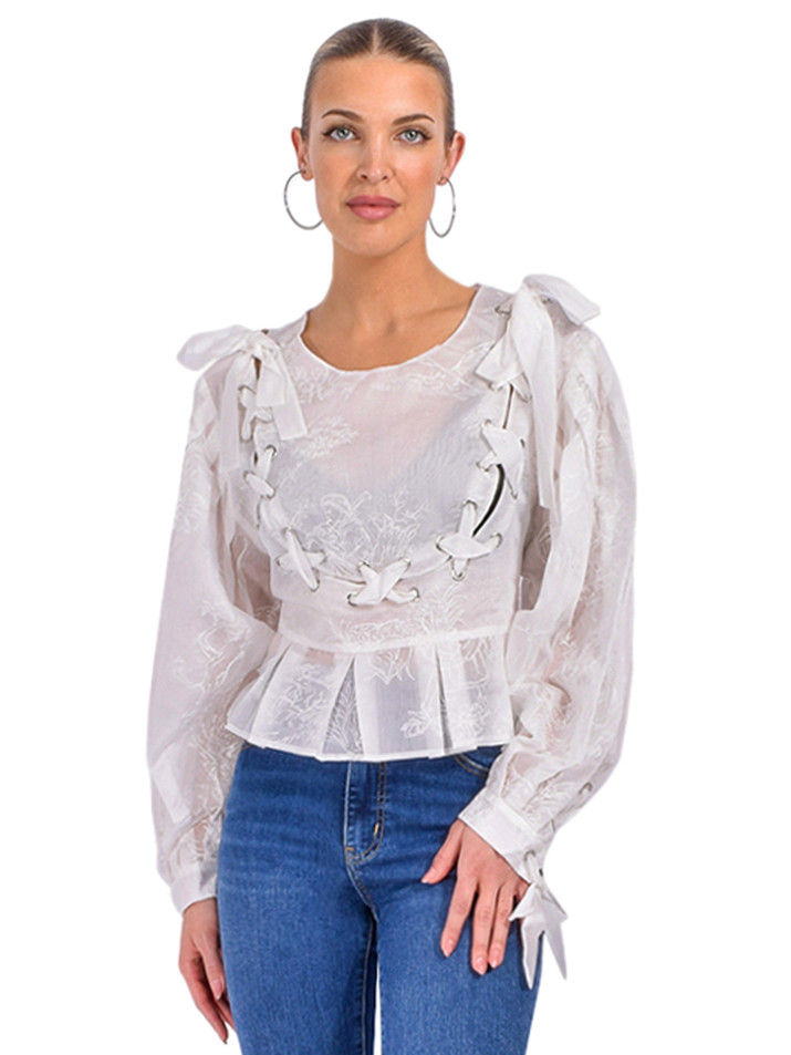Munthe Freni Top in White Front View 
