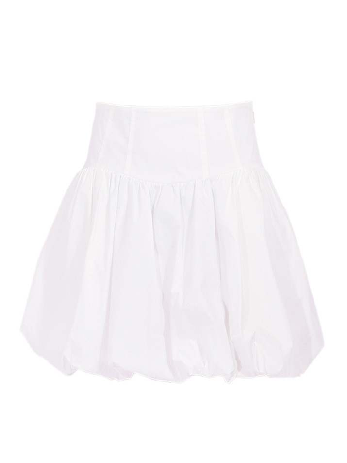 SIMKHAI Pippa Mini Bubble Skirt in White Product Shot 