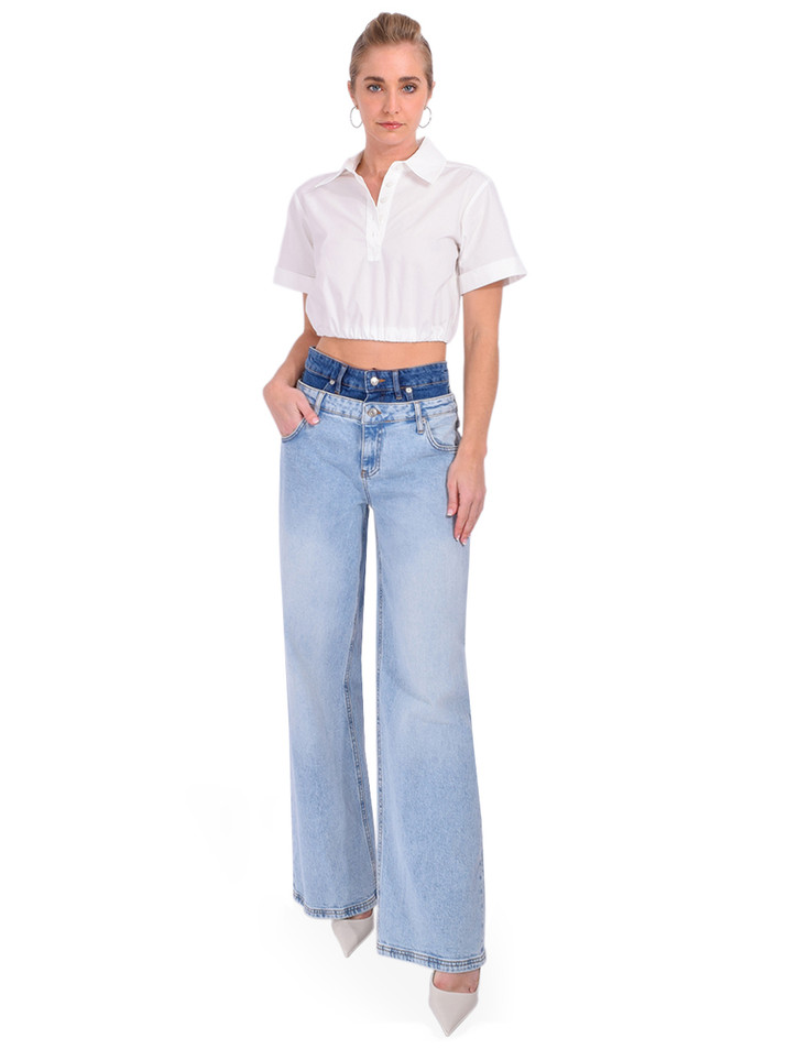 SIMKHAI Kove Double Waistband Jean Full Outfit 