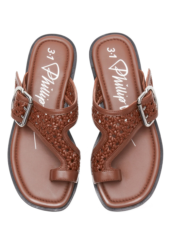 3.1 Phillip Lim Z-Strap Macrame Sandal in Cocoa Top View 