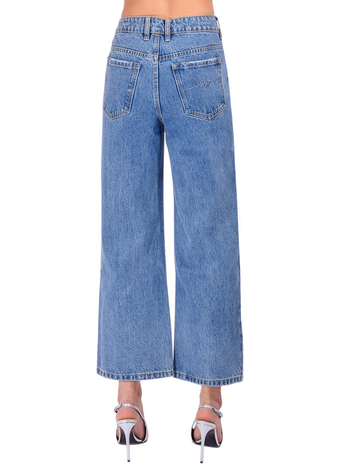 SER.O.YA Kirt Wide Leg Cropped Jean in Lakeside Back View 

