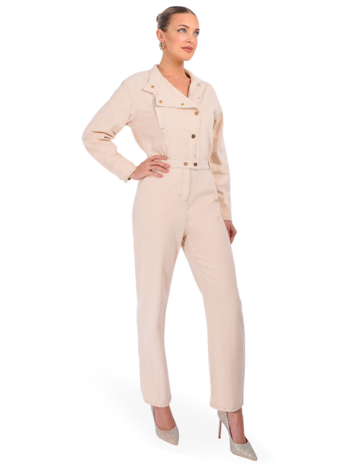 BA&SH Fita Jumpsuit in Ecru Side View 