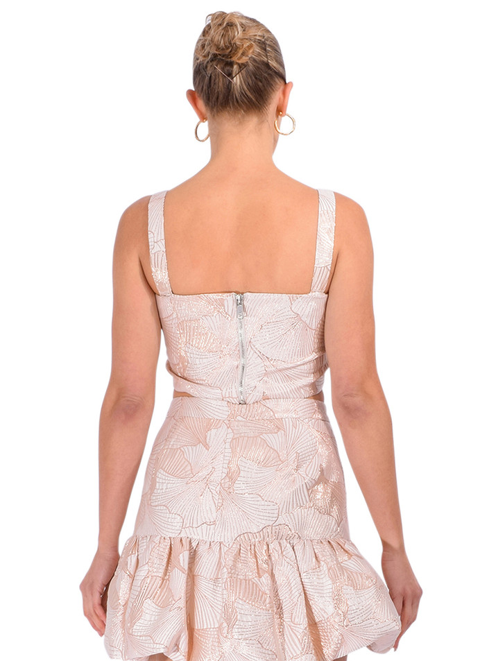 Gilner Farrar Vienna Top in Seychelles Brocade Back View 