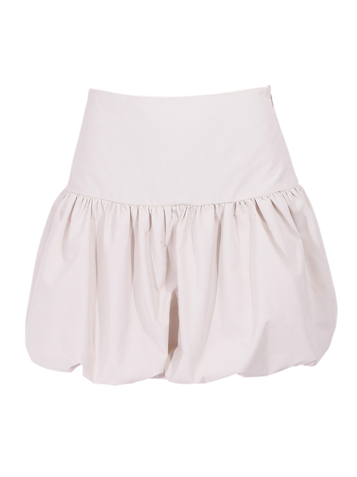 LAMARQUE Marigold Mini Bubble Skirt in Whisper White Product Shot 

