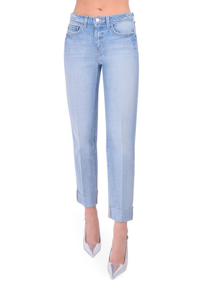 L'AGENCE Maribel Cuffed Straight-Leg Jean in Fontana Front View 
