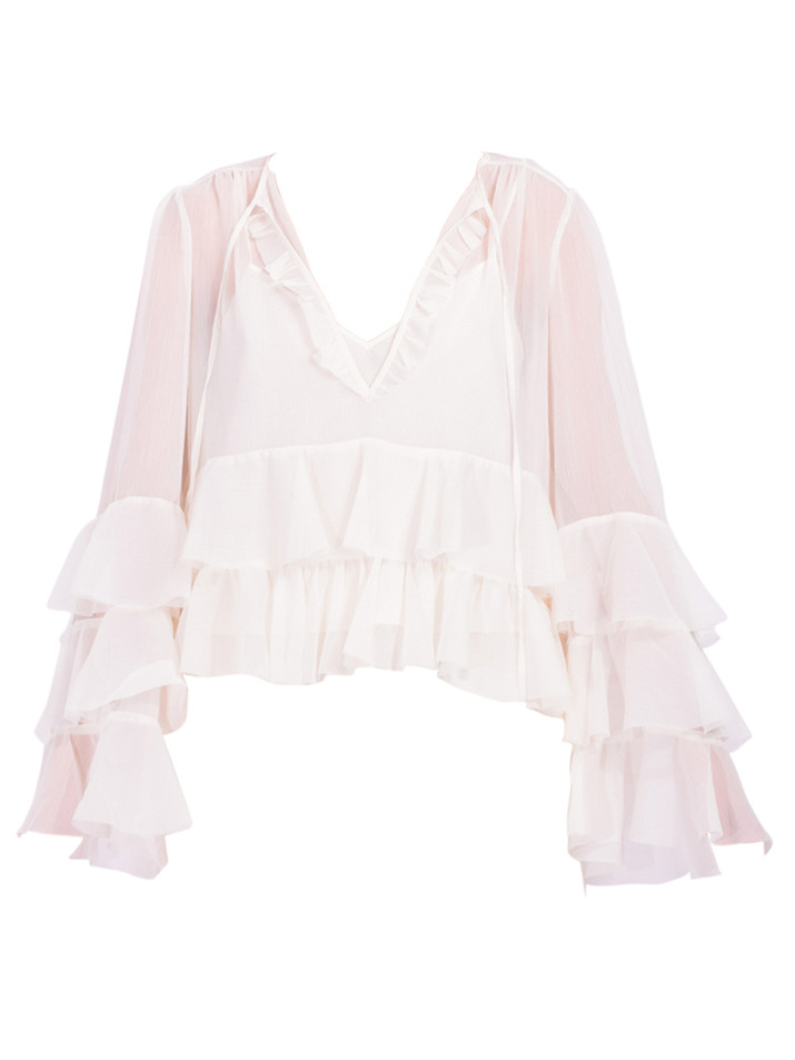 Cinq a Sept Steffina Top in Ivory Product Shot