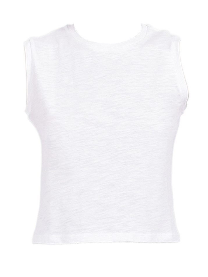 CHRLDR Maude Sleeveless Muscle Tee in White Product Shot 
