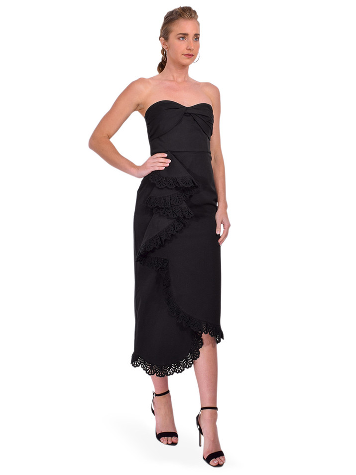 Kika Vargas Tara Dress in Black Side View 

