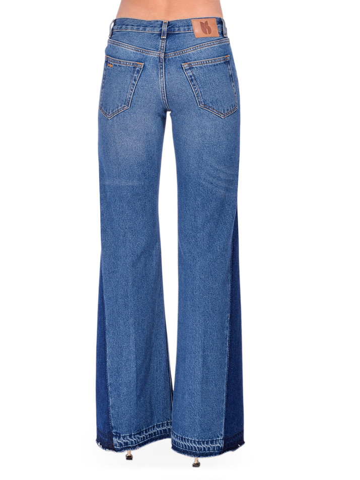 BA&SH Vadou Flared Jeans in Used Blue Back View 