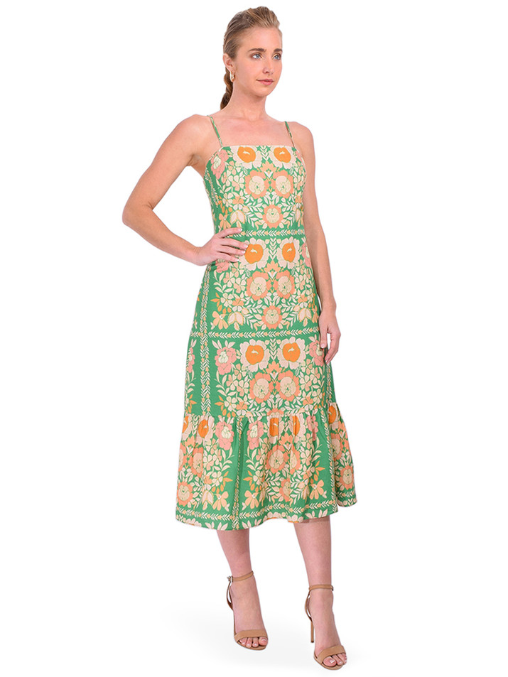 GILNER FARRAR Devora Dress Irish Rose Print Side View 
