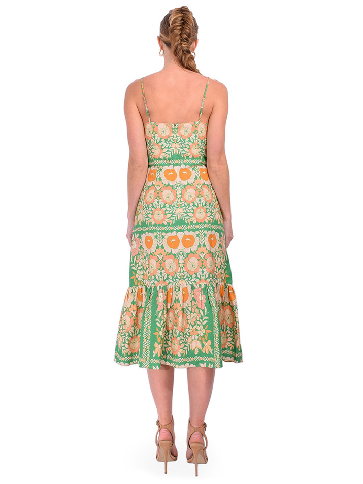 GILNER FARRAR Devora Dress Irish Rose Print Back View 