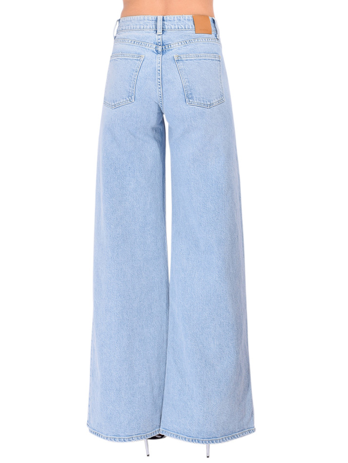 SIMKHAI Greer Super Wide Leg Jean in Santorini Back View 