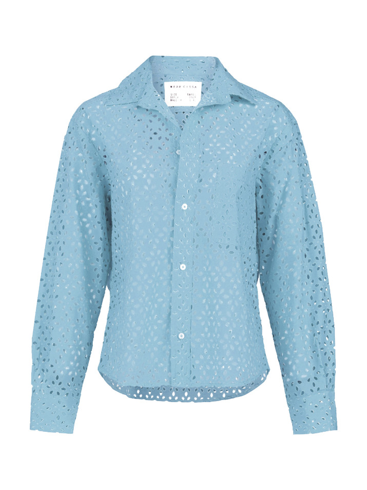 CISSA The Daily Shirt in Cotton Ether Eyelet Product Shot 