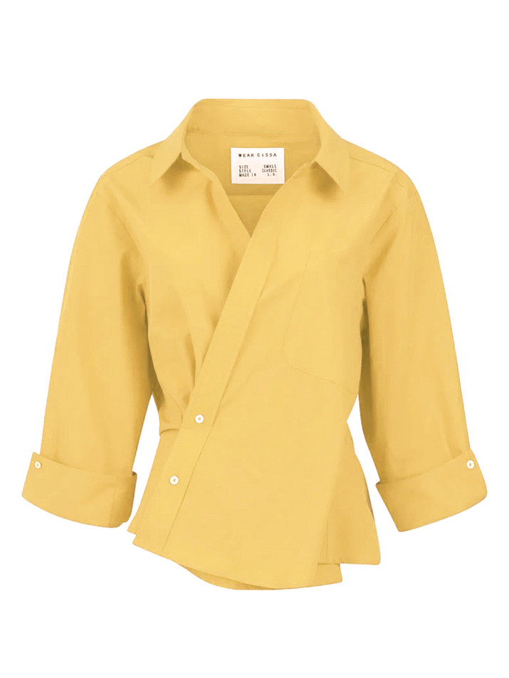 CISSA The Paper Cotton Overshirt in Butter Product Shot 