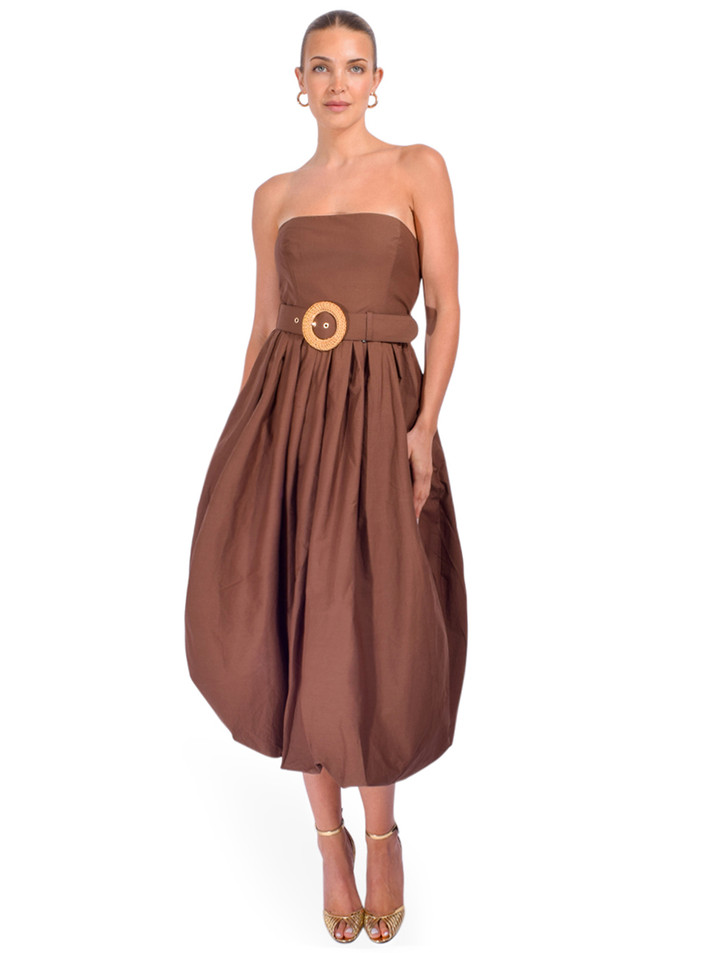 Cara Cara Anisha Dress in Truffle Front View 2