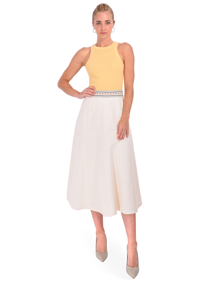 CHRISTY LYNN Solange Skirt in Ecru Mosaic Full Outfit 