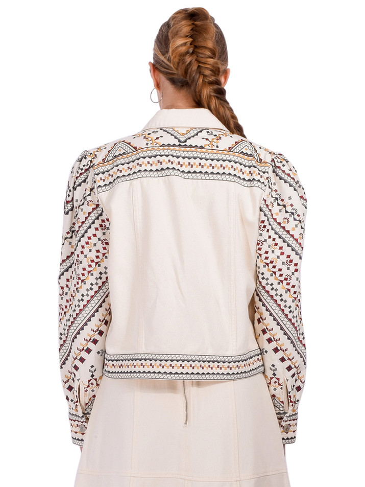 CHRISTY LYNN Fenix Jacket in Ecru Mosaic Back View 