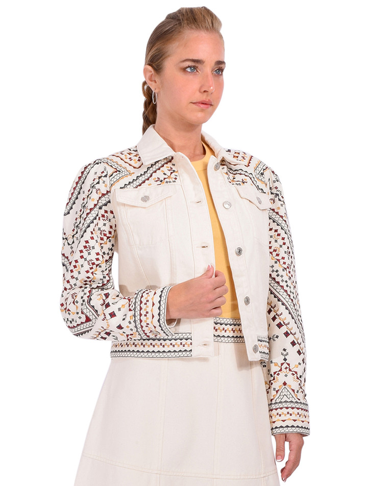 CHRISTY LYNN Fenix Jacket in Ecru Mosaic Side View 