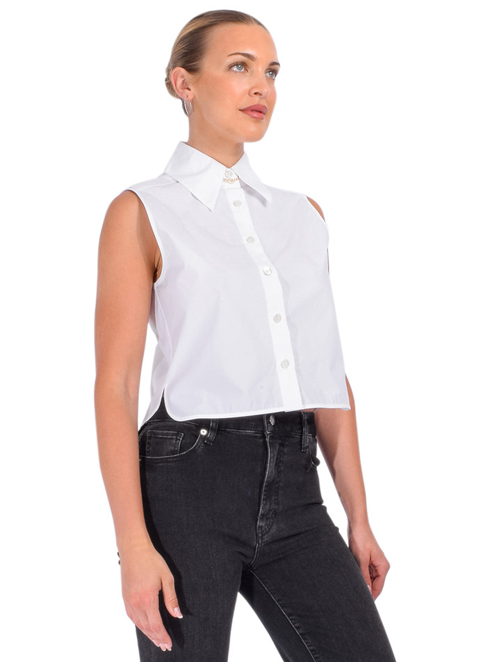 FRAME The Prep Shirt in White Side View 