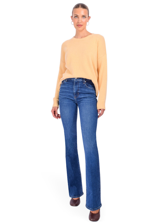 Minnie Rose Boxy Crew Neck Top in Banana Yellow Full Outfit 