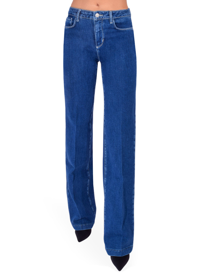 L'AGENCE Clayton Wide Leg Jean in Lansing Front View 