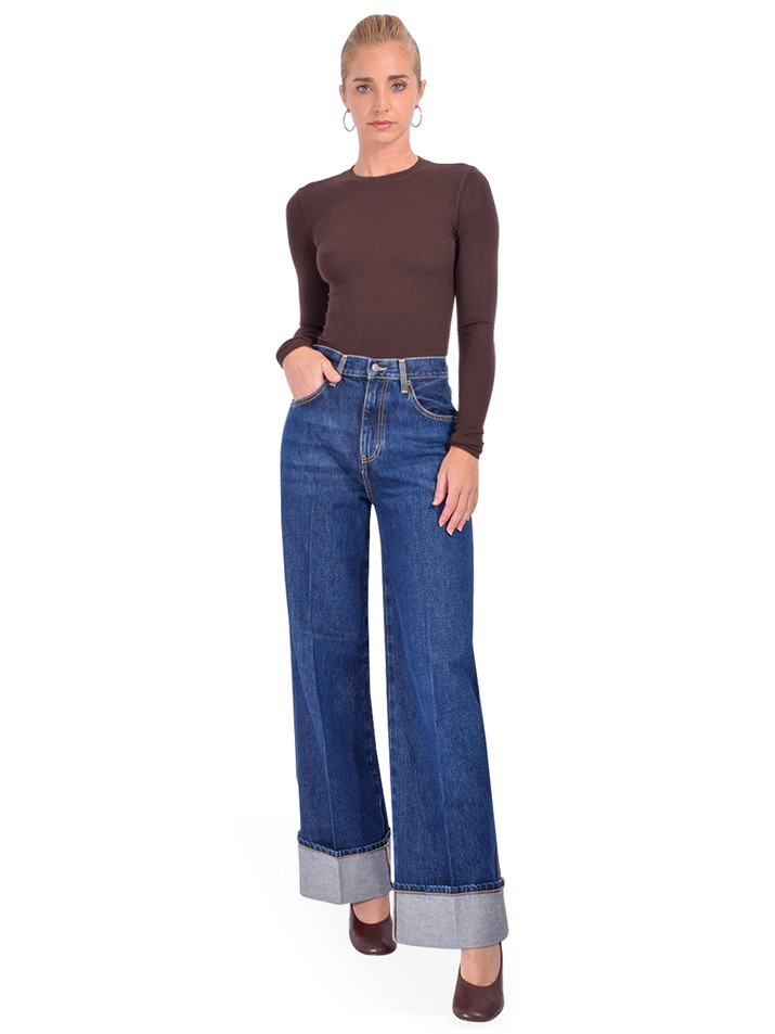 FRAME Spencer Wide Cuffed Jeans Full Outfit 
