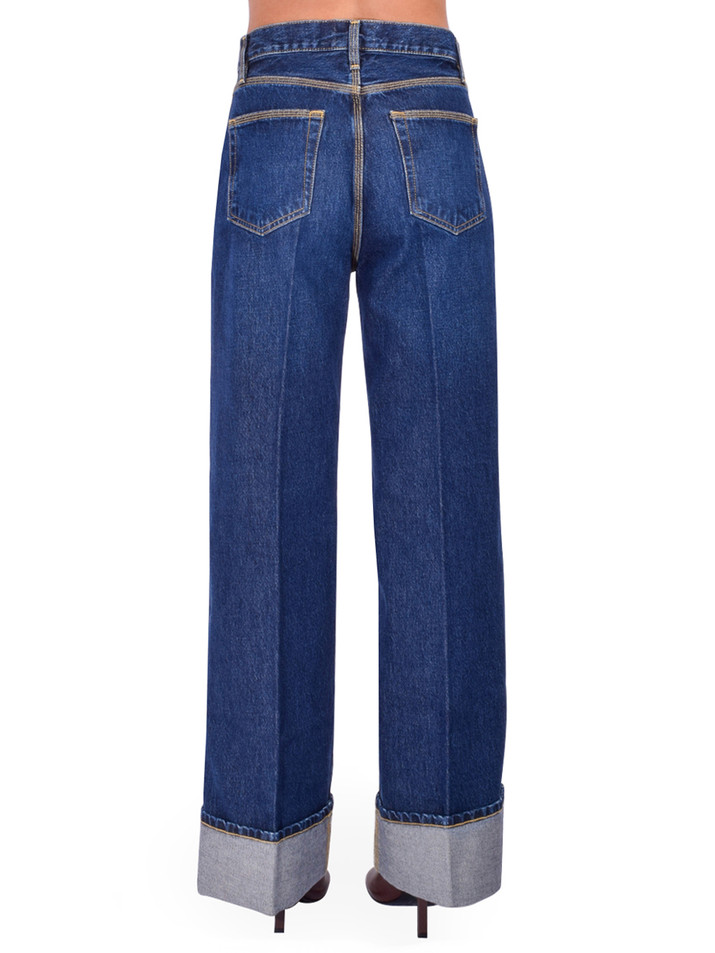 FRAME Spencer Wide Cuffed Jeans Back View 