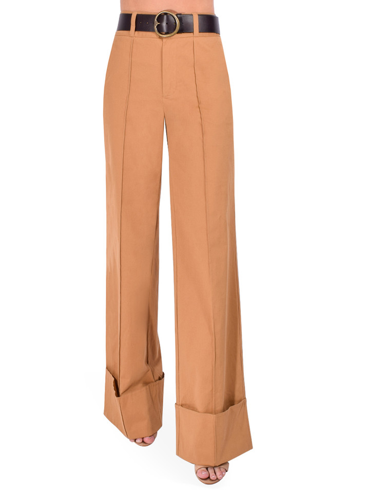 Cinq A Sept Shilo Pant in Brown Sandstone Front View 