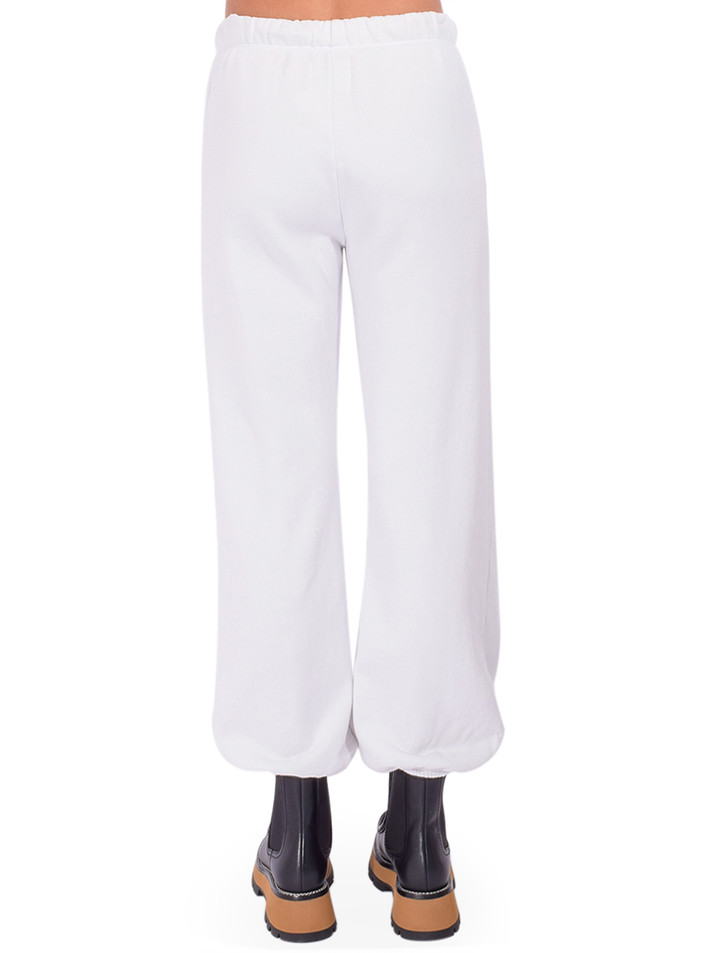 NSF Shane Billow Loop Terry Sweatpant in White Back View 