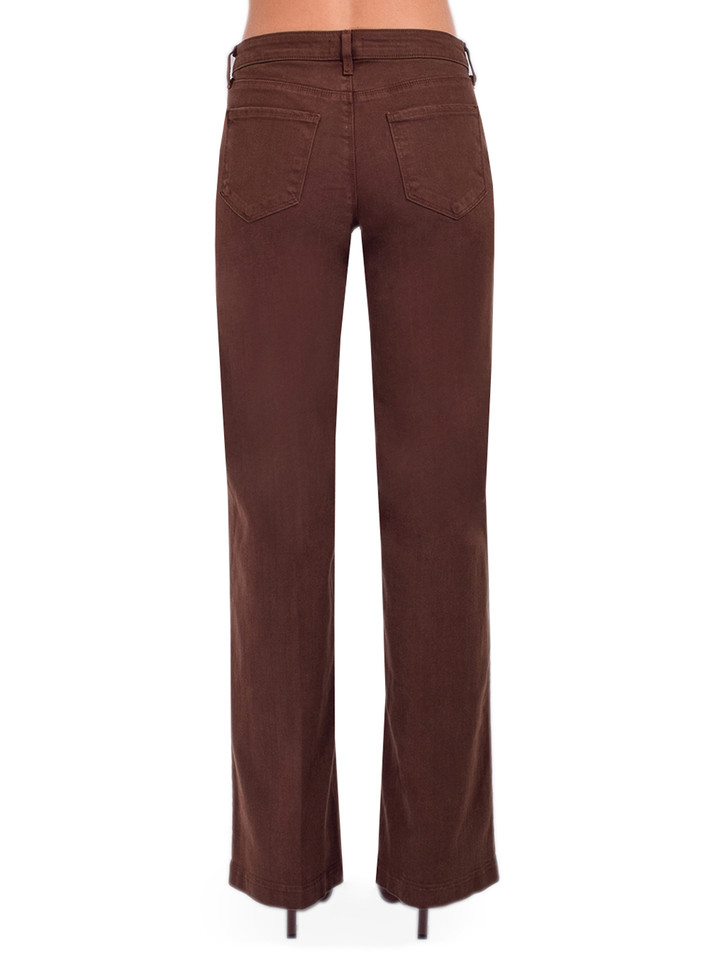 L'AGENCE Joanne Low-Rise Wide-Leg Jean in Chocolate Back View 