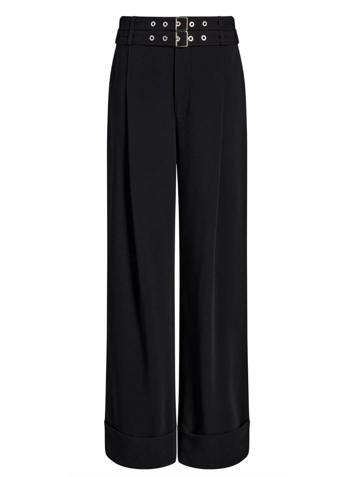 Cinq à Sept Cortina Double Buckle Pant In Black Product Shot 