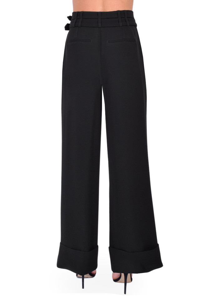 Cinq à Sept Cortina Double Buckle Pant In Black Back View 