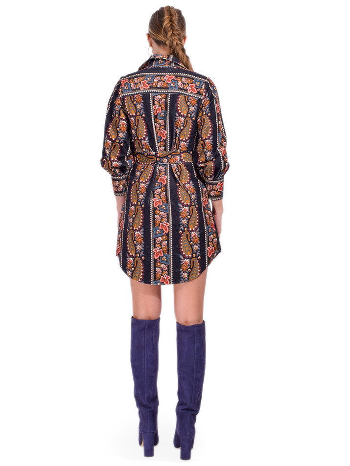 Cara Cara Villena Dress in Trail Paisley Back View 