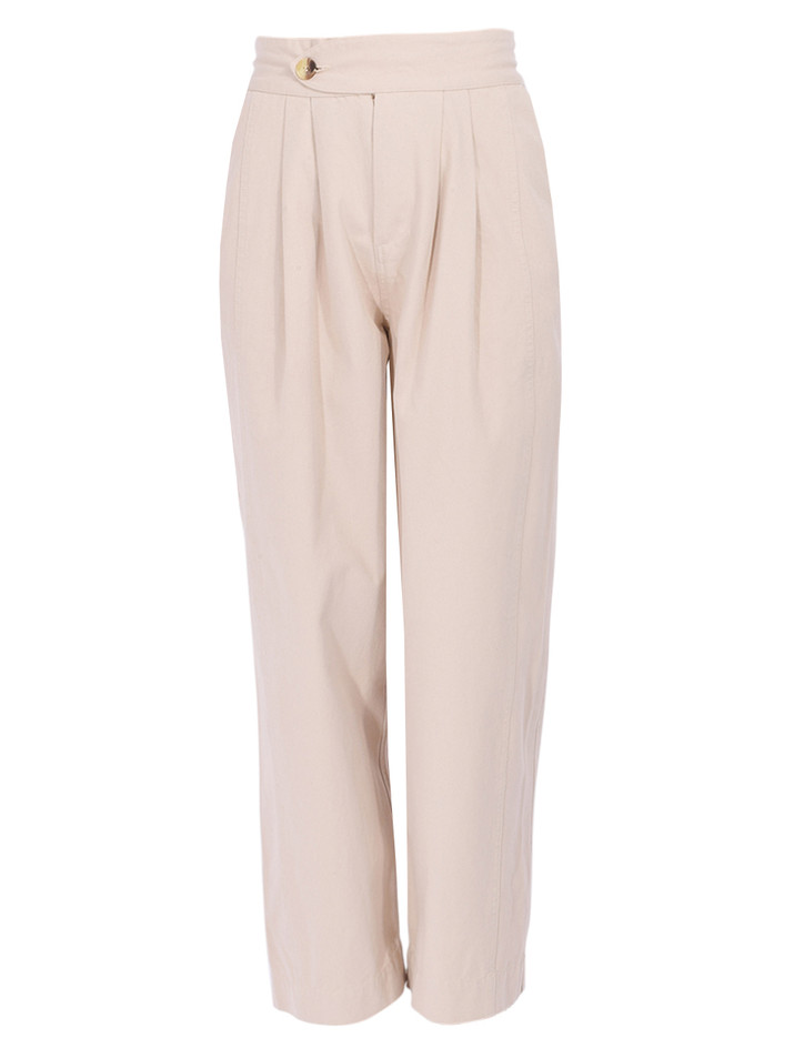 Leon & Harper Penelope Pleated Pants in Off White Product Shot 