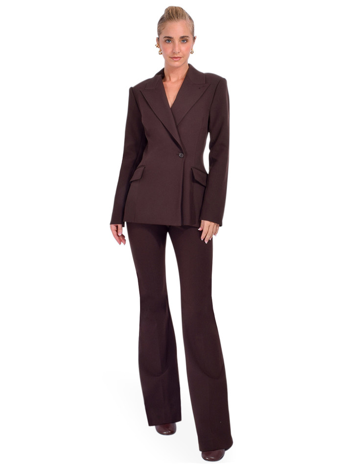 SIMKHAI Kenna Trouser in Chocolate Full Outfit 