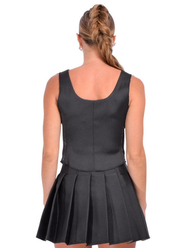 SIMKHAI Carly Bustier Top in Black Back View 
