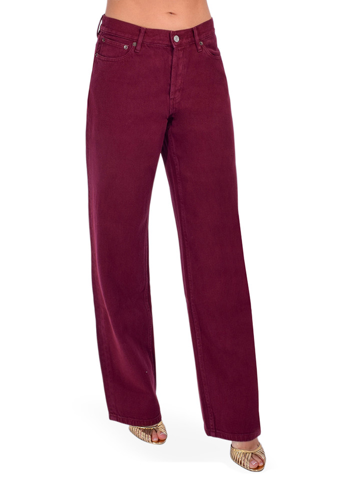 STILL HERE Everyday Jean in Burgundy Side View 