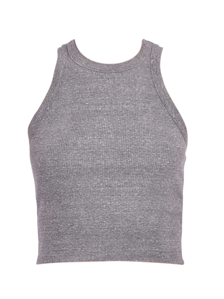 NSF Amaya Fitted Crop Melange Rib Tank Product Shot 
