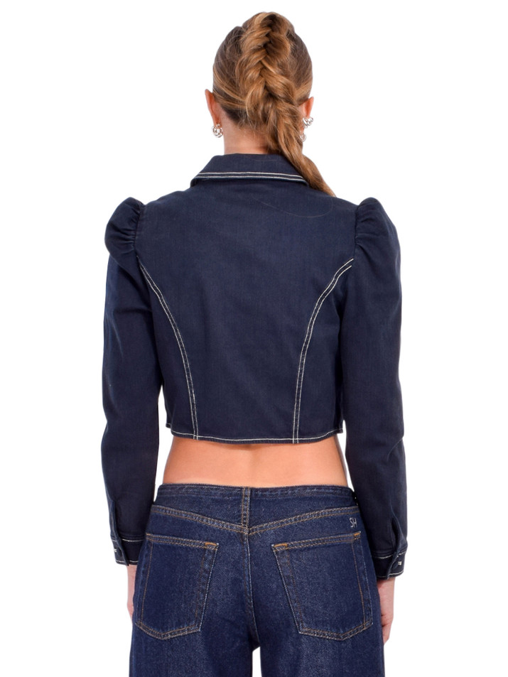 Love The Label Aurore Jacket in Pagent Blue Back View 