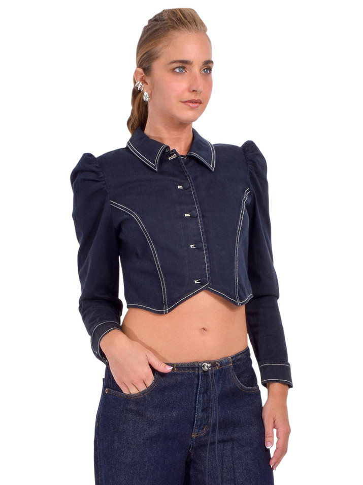 Love The Label Aurore Jacket in Pagent Blue Side View 