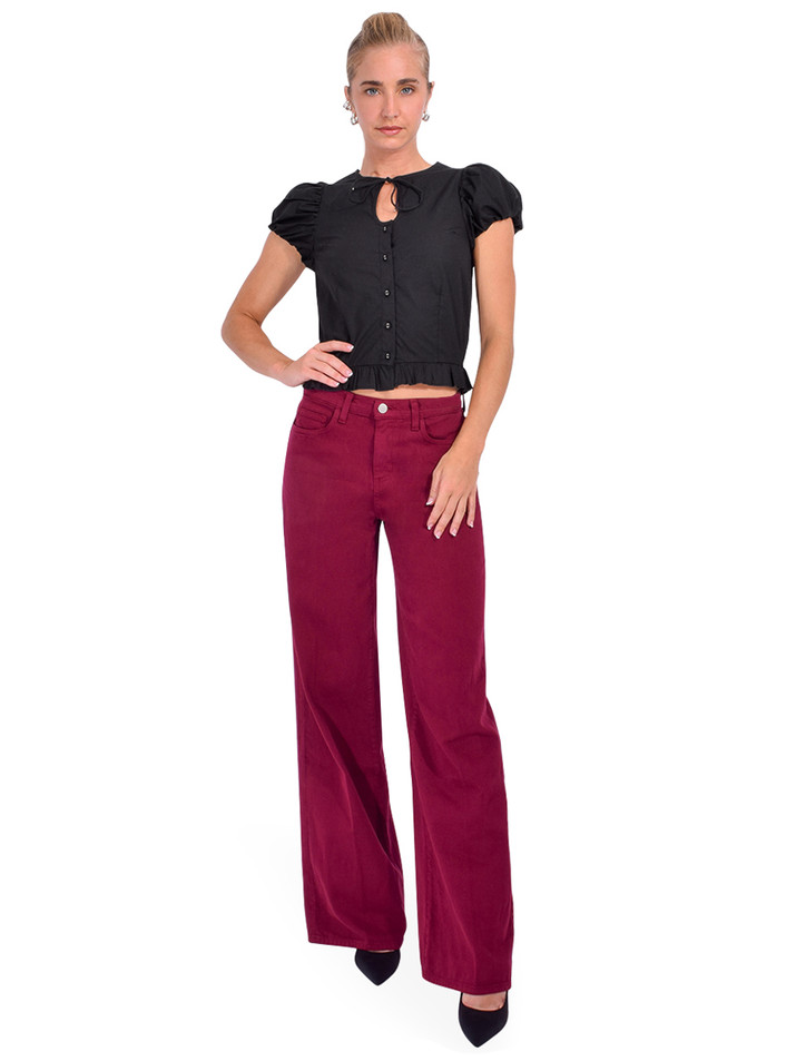 LOVE THE LABEL Iridessa Top in Black Full Outfit 